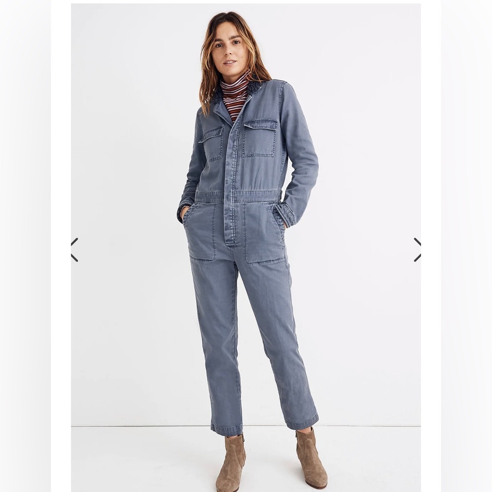 Madewell Sherpa collar jumpsuit coveralls boilersuit